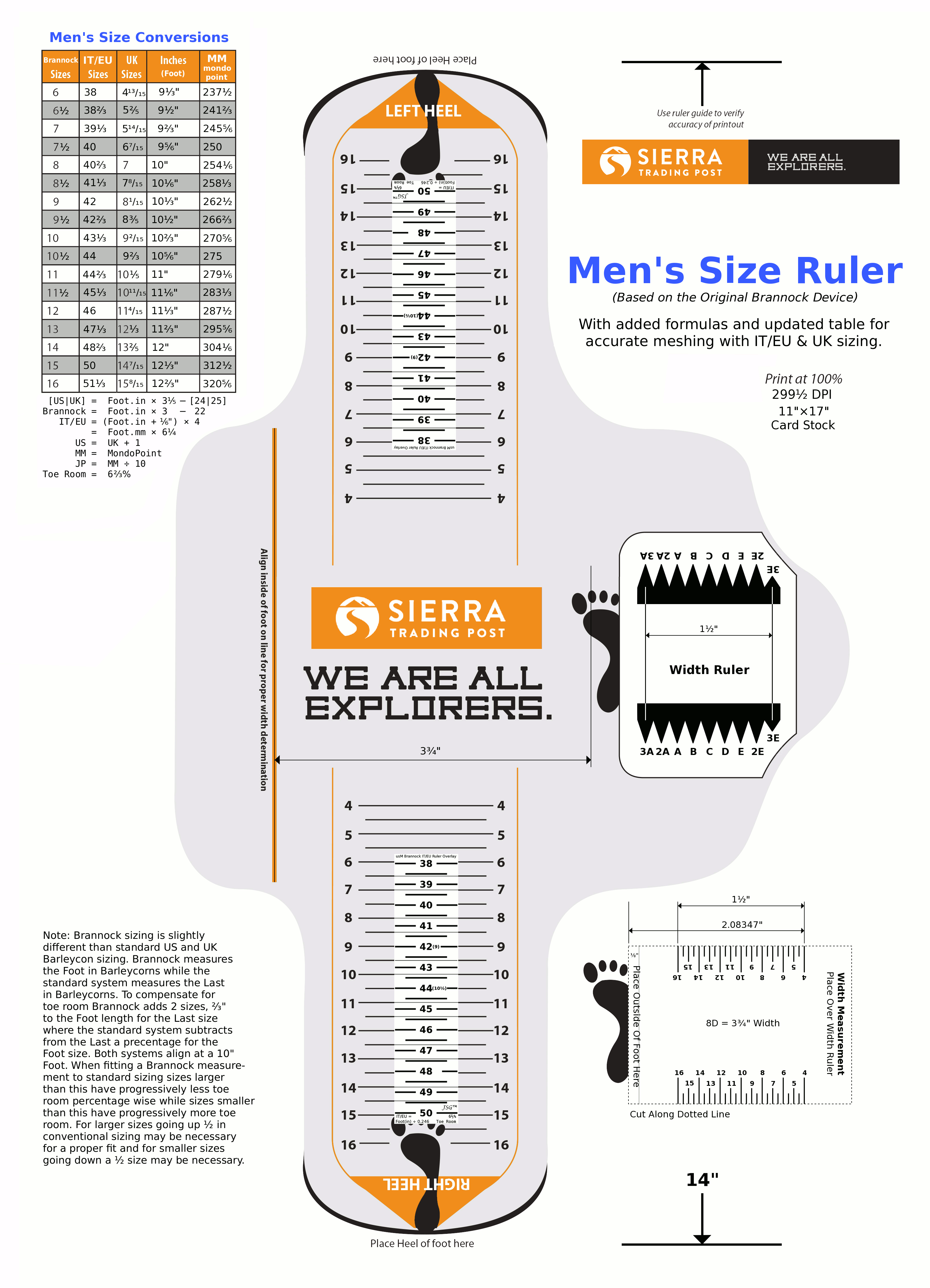 Printable Brannock Device