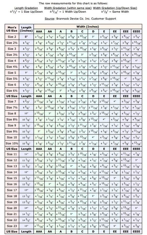 UIN Size Chart – Uinshoes